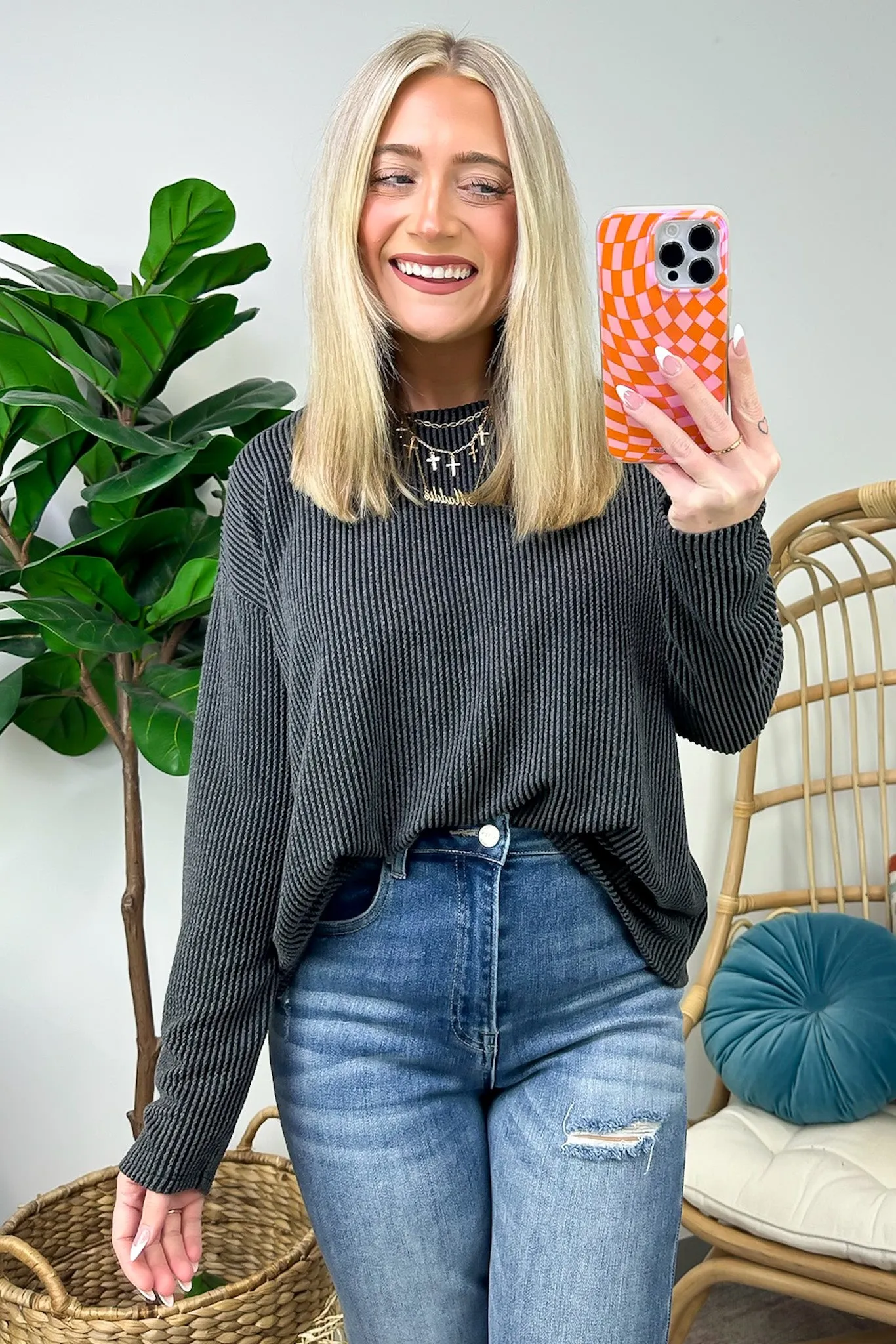 Moa Ribbed Knit Relaxed Top - FINAL SALE