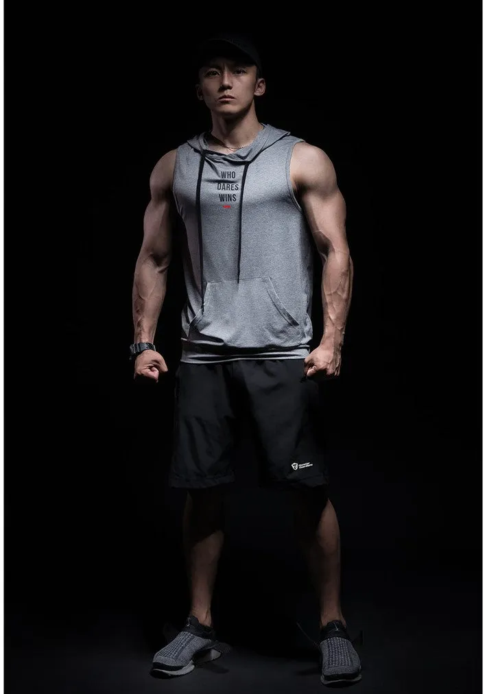 MONSTER GUARDIANS SLEEVELESS MUSCLE HOODIE IN GREY