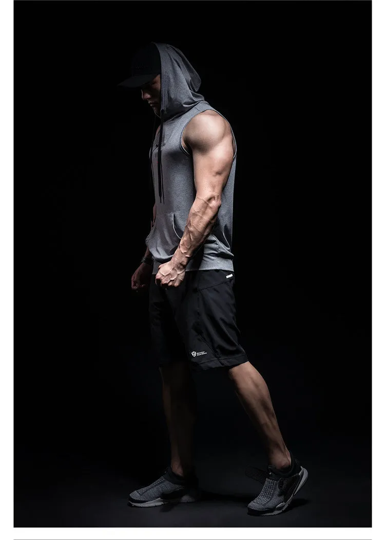 MONSTER GUARDIANS SLEEVELESS MUSCLE HOODIE IN GREY