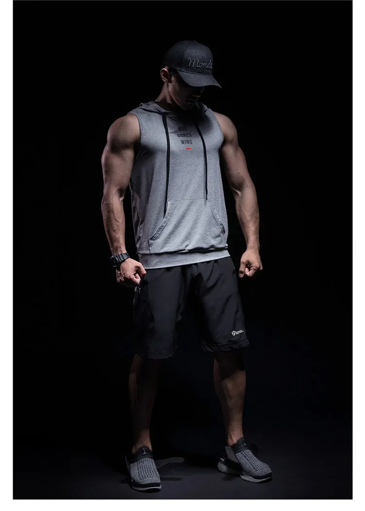 MONSTER GUARDIANS SLEEVELESS MUSCLE HOODIE IN GREY