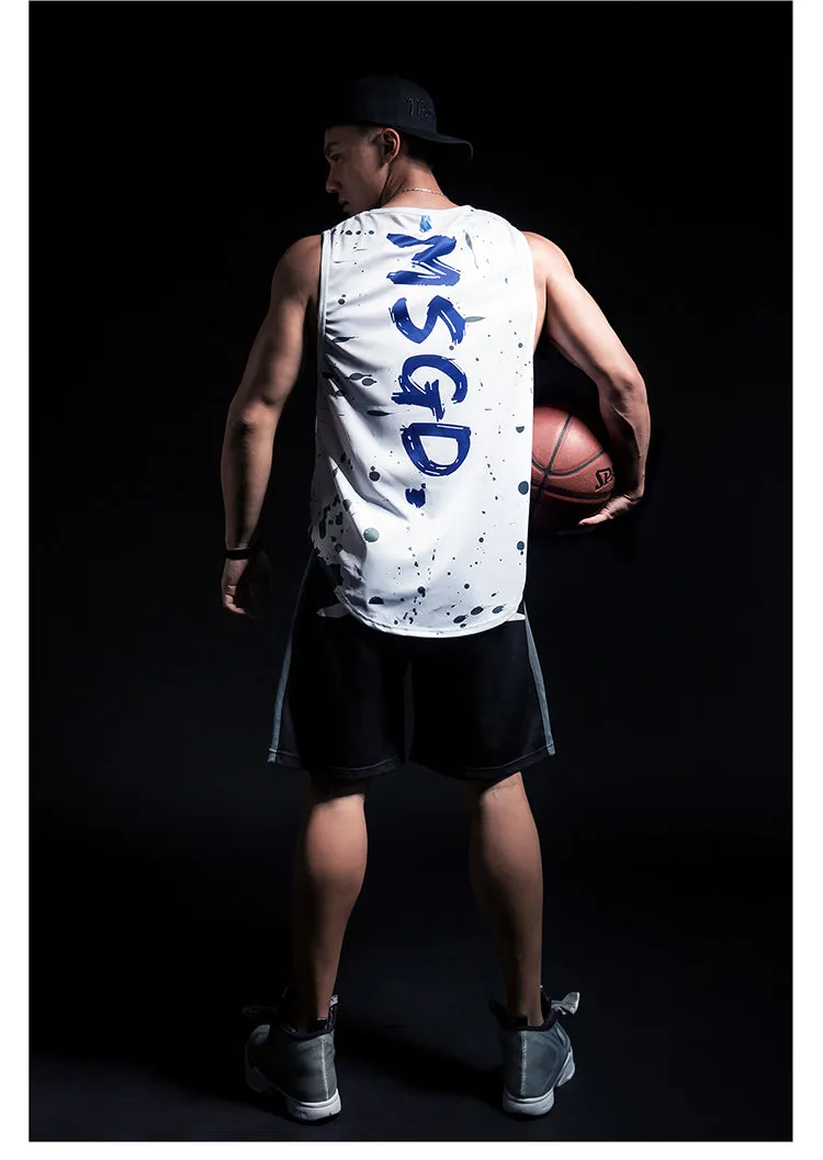 MONSTER GUARDIANS TIE DYE TANK TOP WITH LETTERS PRINT DESIGN