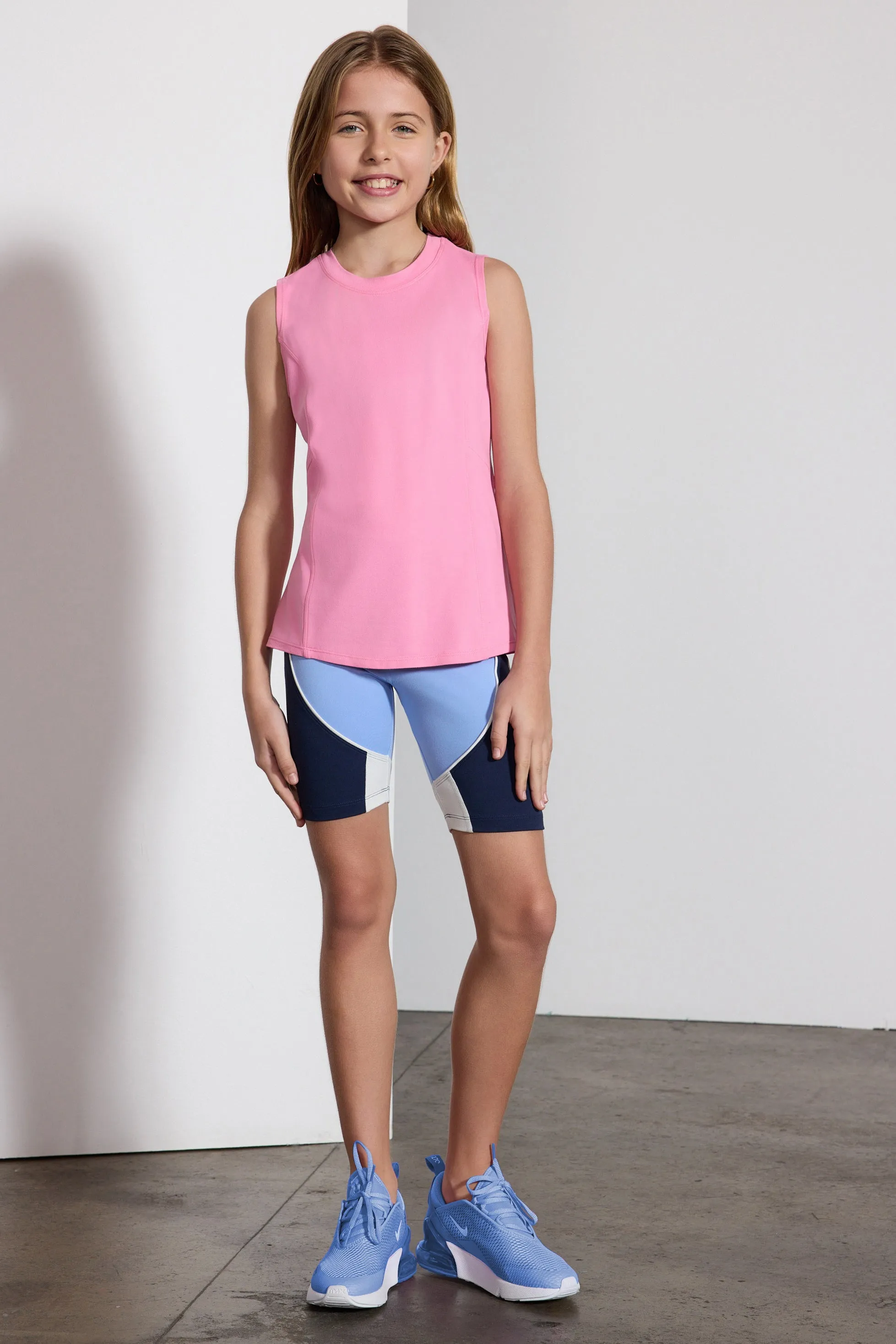 MPG Revel Girl's Crew Neck Fitted Tech Tank