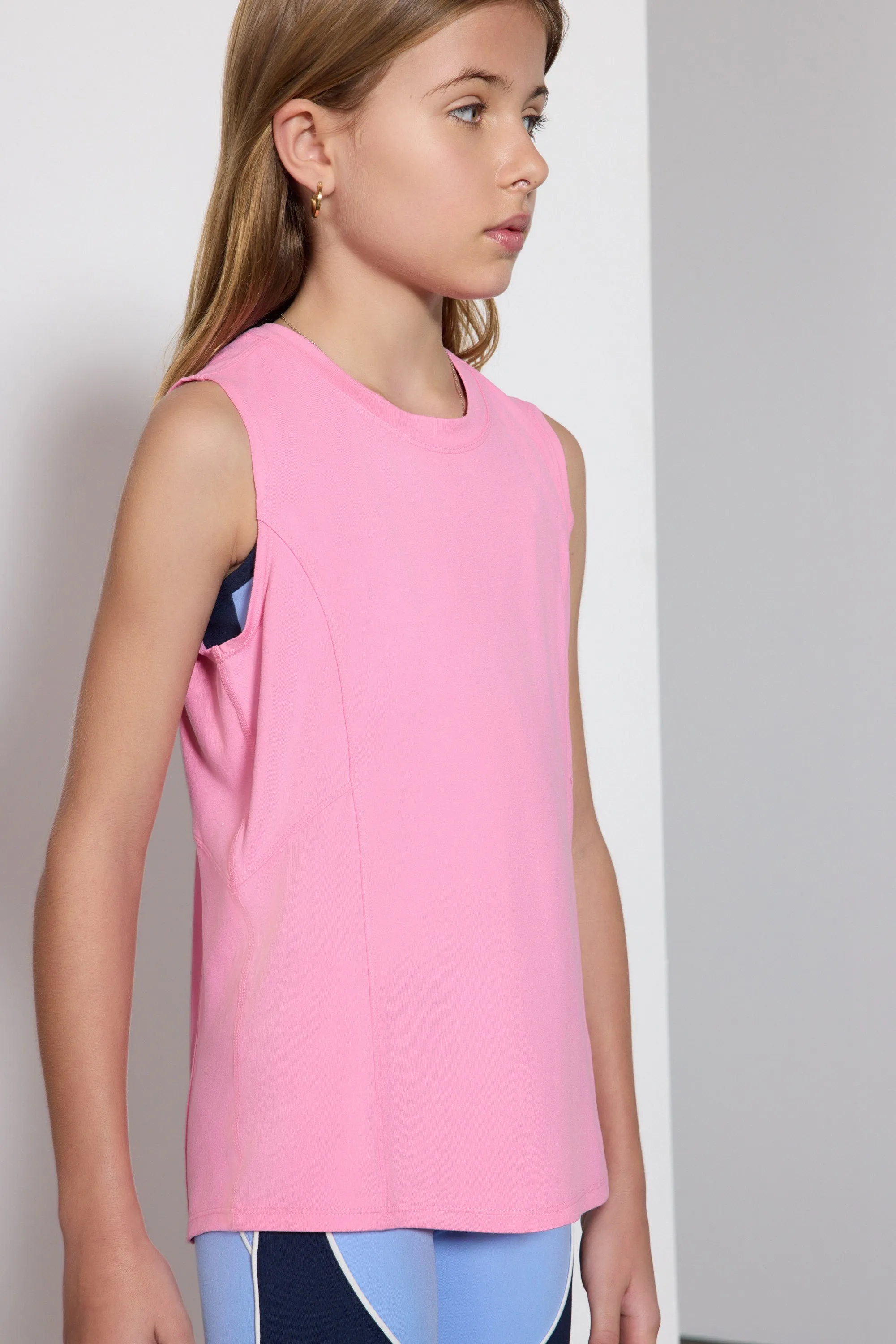 MPG Revel Girl's Crew Neck Fitted Tech Tank
