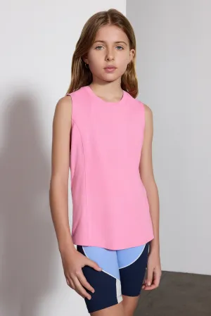 MPG Revel Girl's Crew Neck Fitted Tech Tank