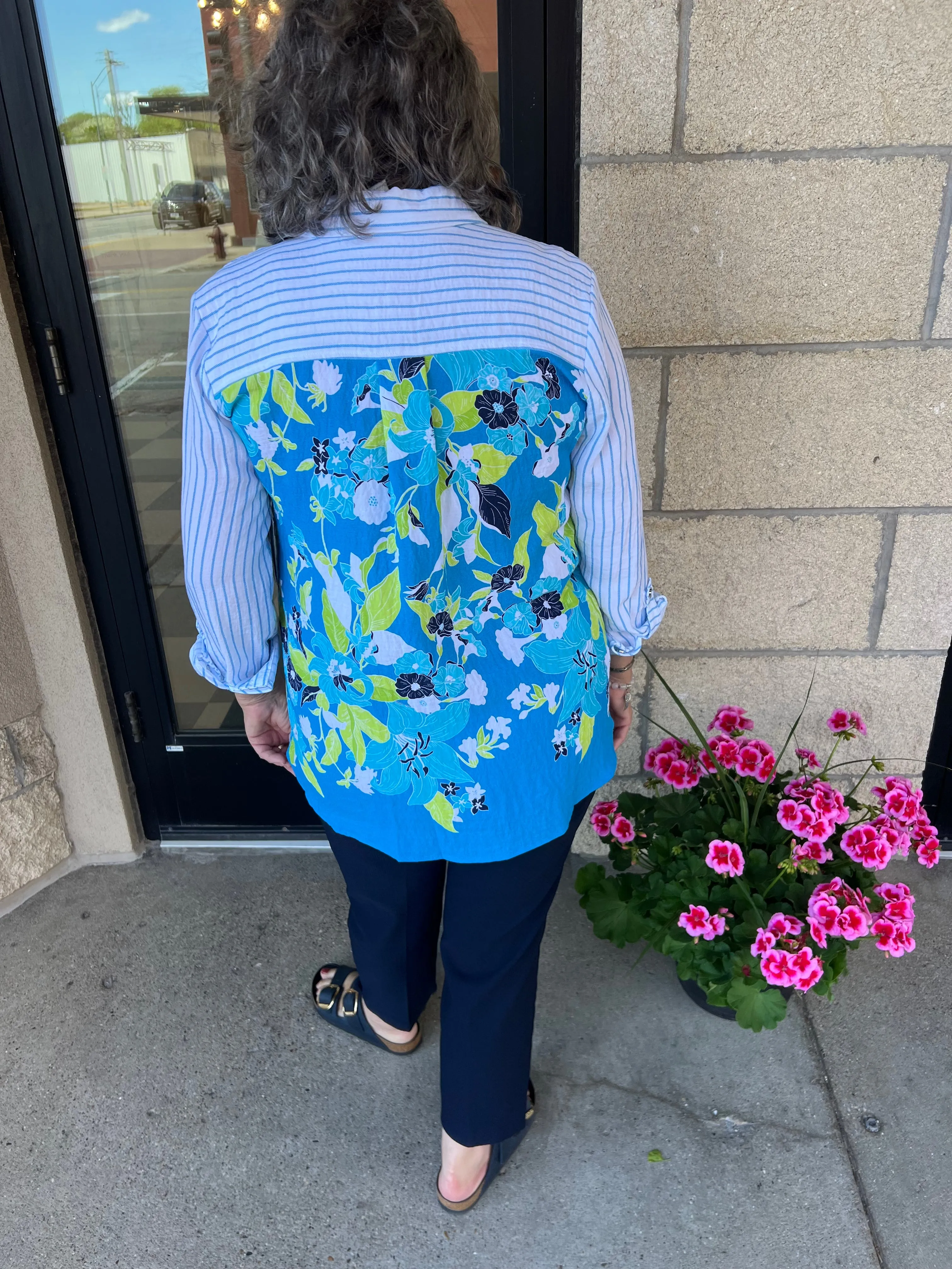 Multiples Multi Floral Roll Tab Top