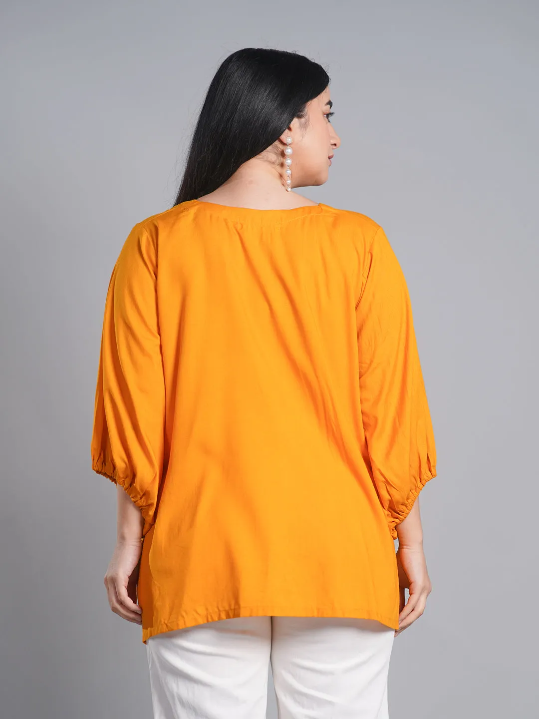 Mustard Rayon Top - PetalPerfection