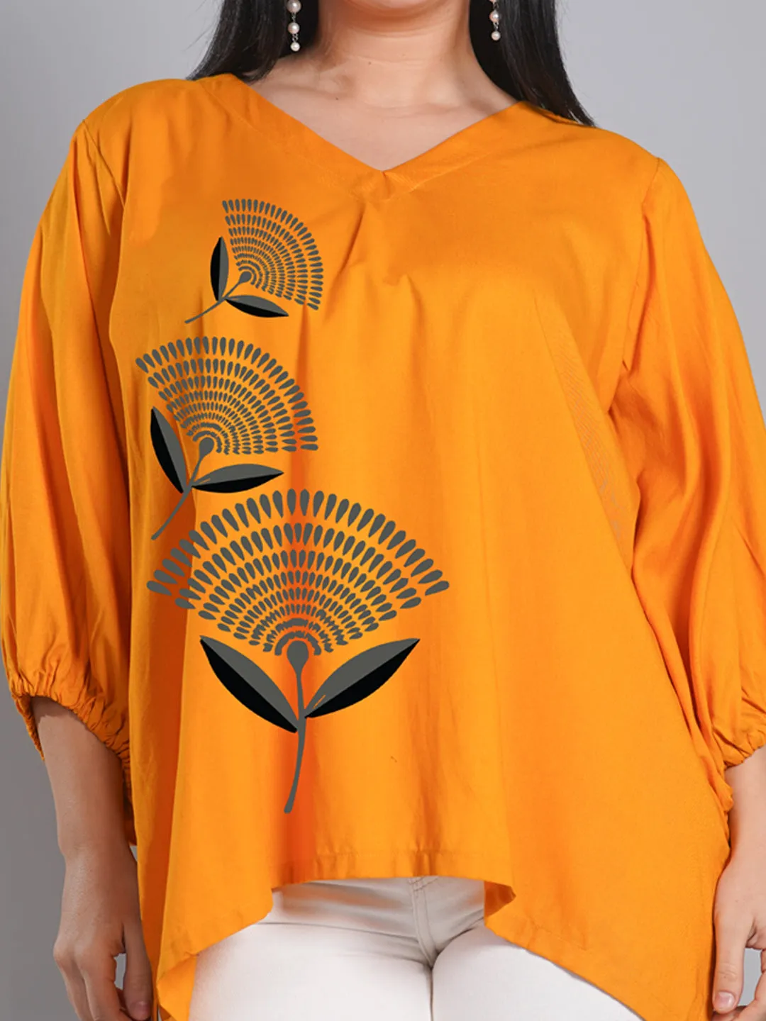 Mustard Rayon Top - PetalPerfection