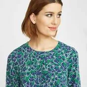 Navy and Green Floral Pop Over Top