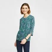 Navy and Green Floral Pop Over Top