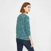 Navy and Green Floral Pop Over Top