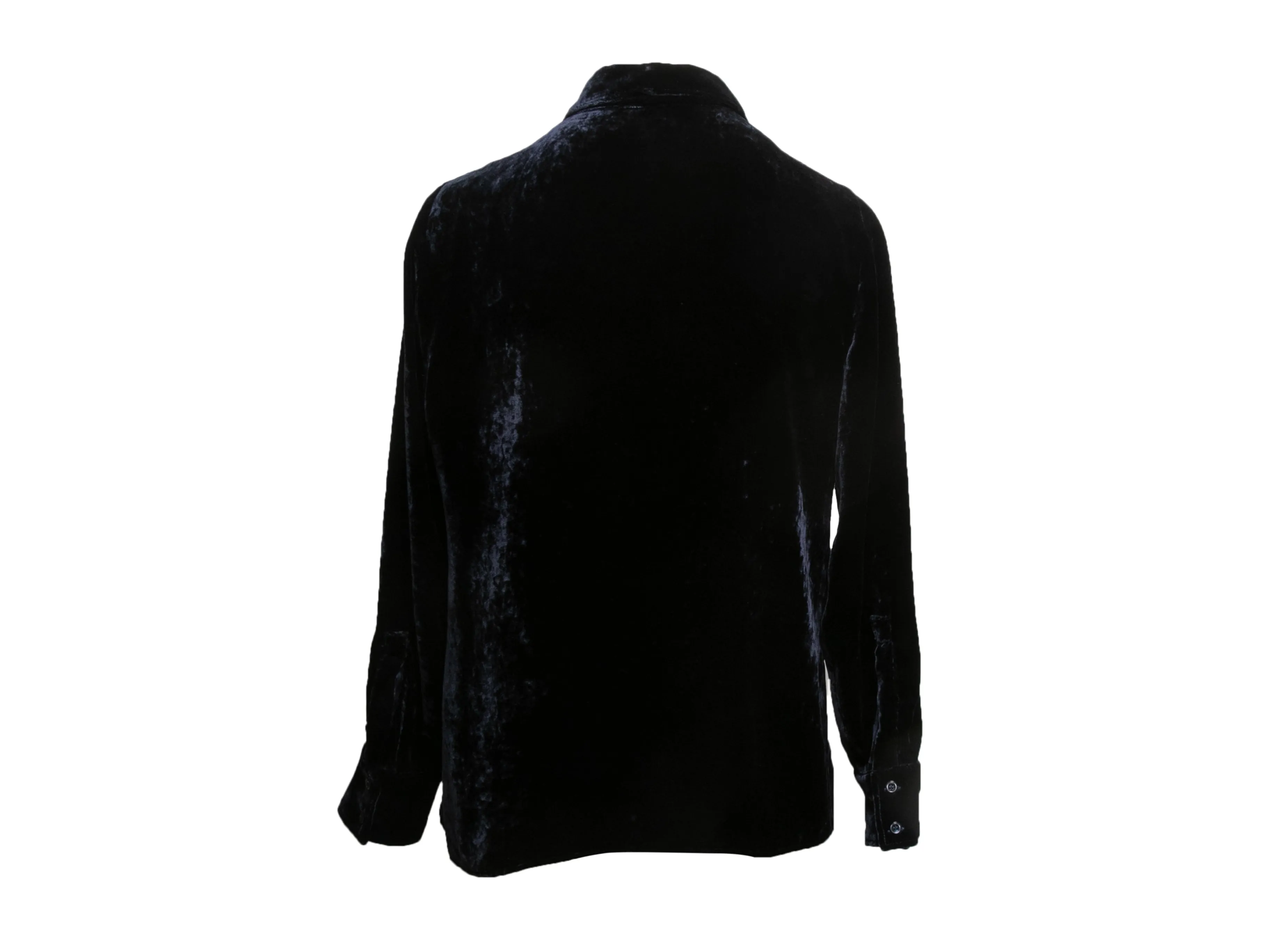 Navy Tom Ford Velvet Button-Up Top Size US M