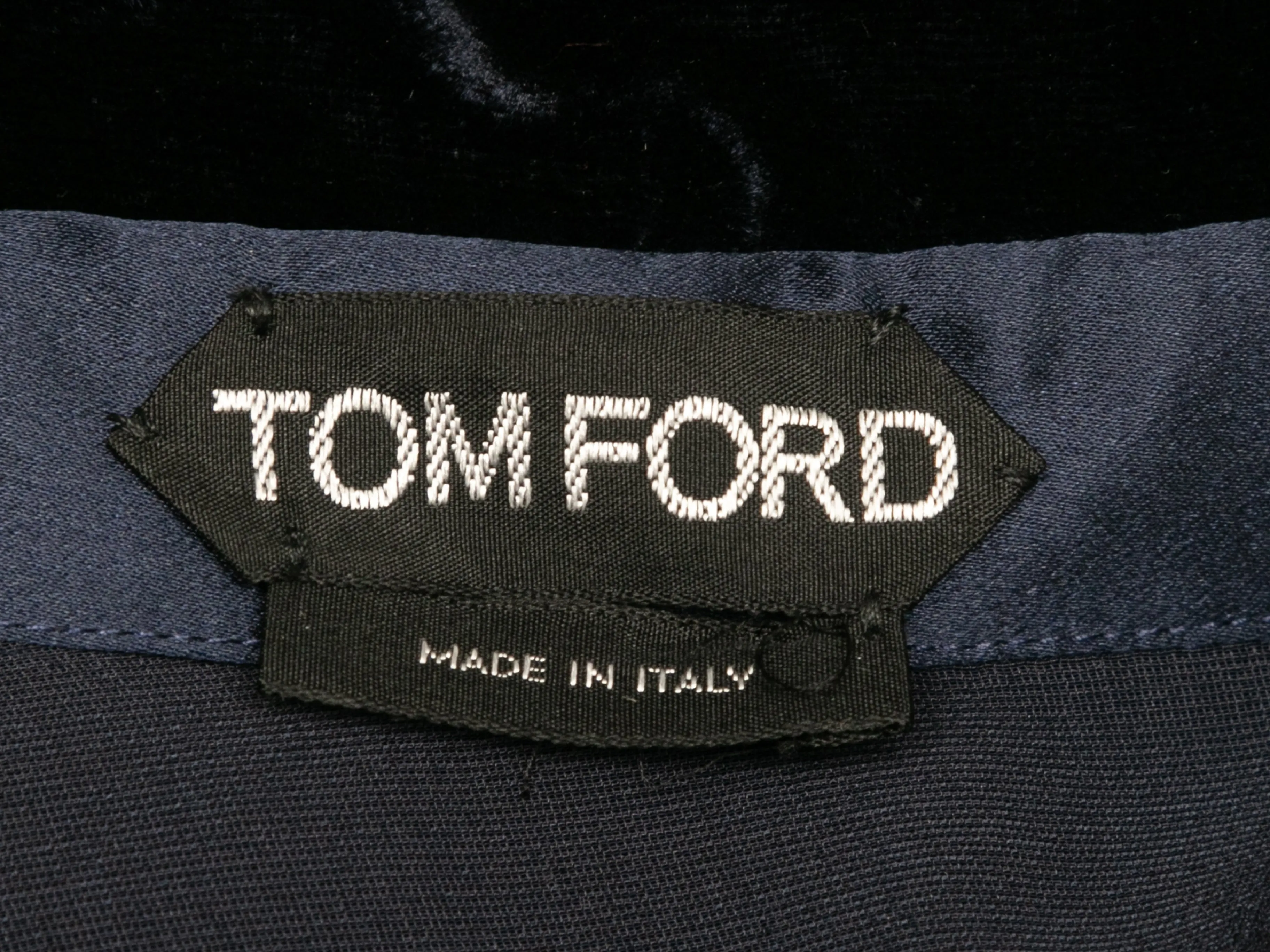 Navy Tom Ford Velvet Button-Up Top Size US M