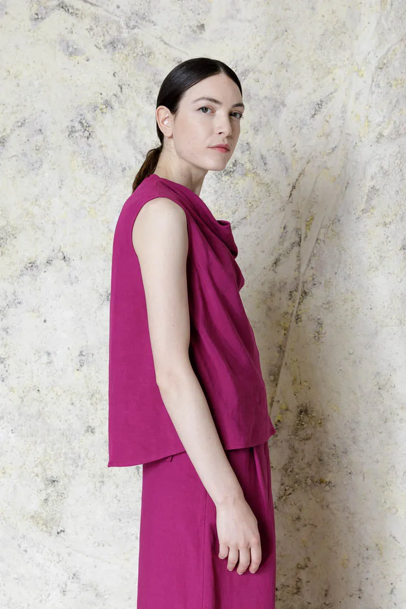 Neirami Cowl Neck Sleeveless Top
