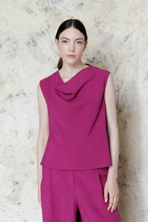 Neirami Cowl Neck Sleeveless Top