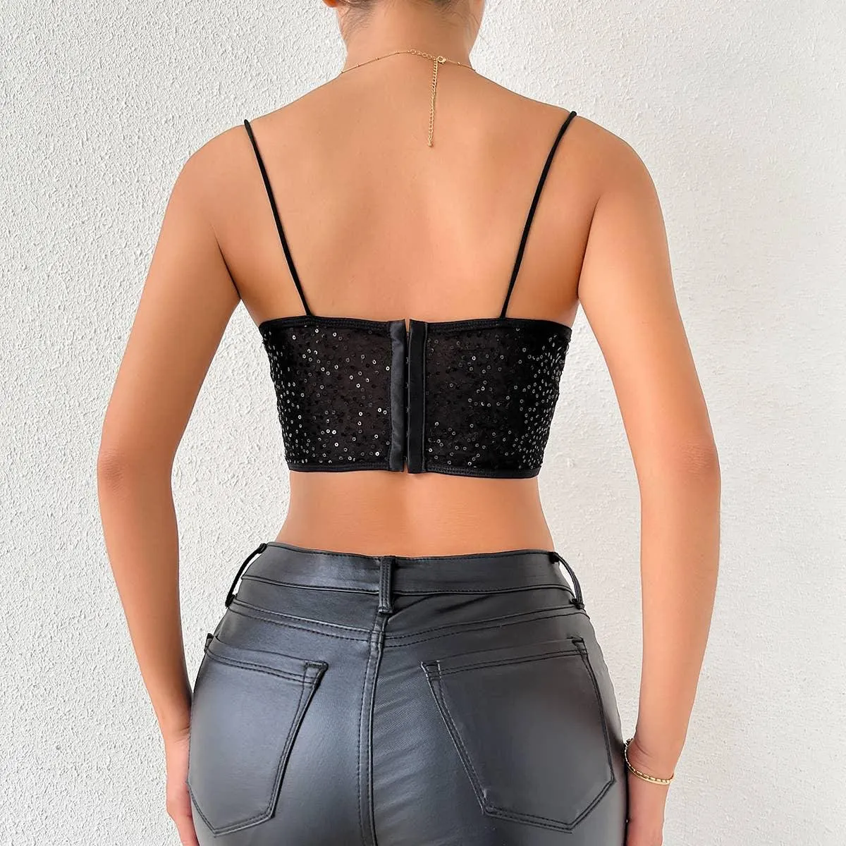 Night Club Sequins Crop Top