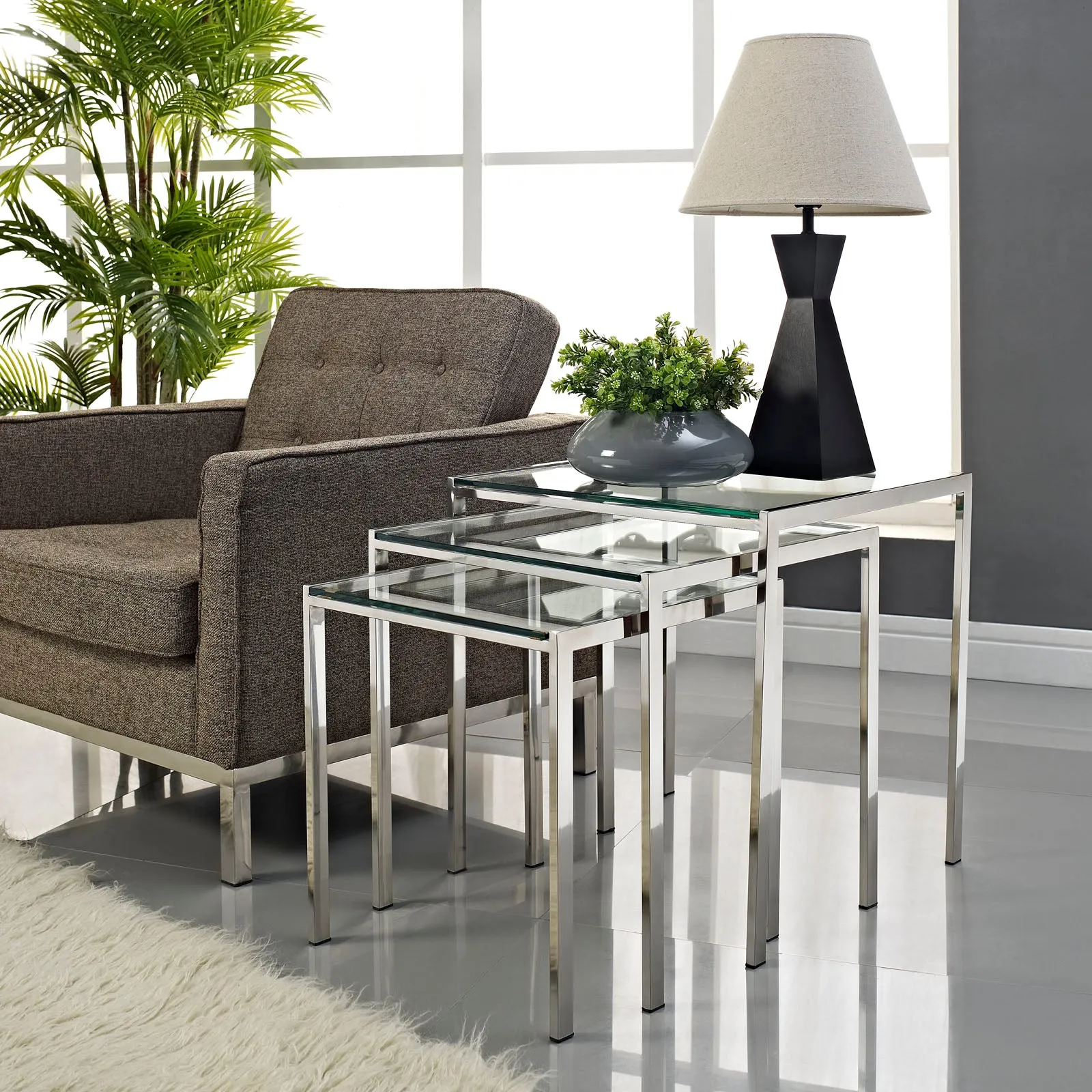 Nimble Nesting Table Silver EEI-257