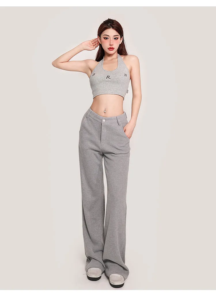 Nina Solid Color Halter Sleeveless Slim Top