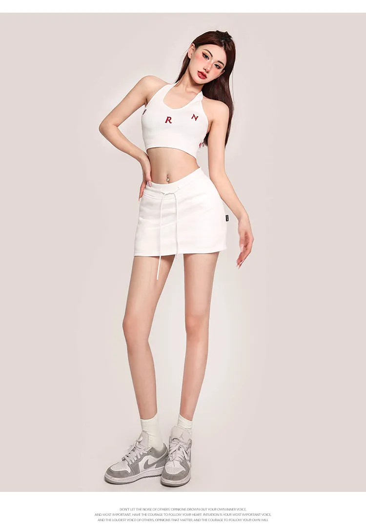 Nina Solid Color Halter Sleeveless Slim Top