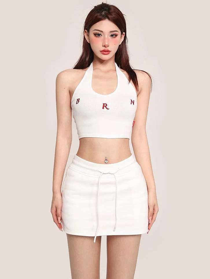 Nina Solid Color Halter Sleeveless Slim Top