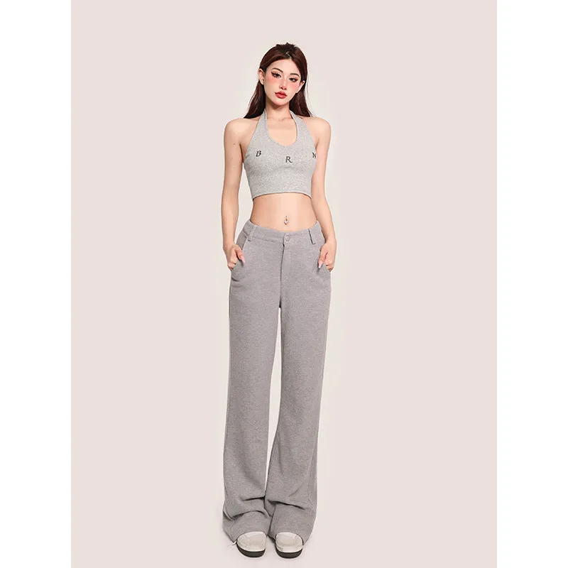 Nina Solid Color Halter Sleeveless Slim Top