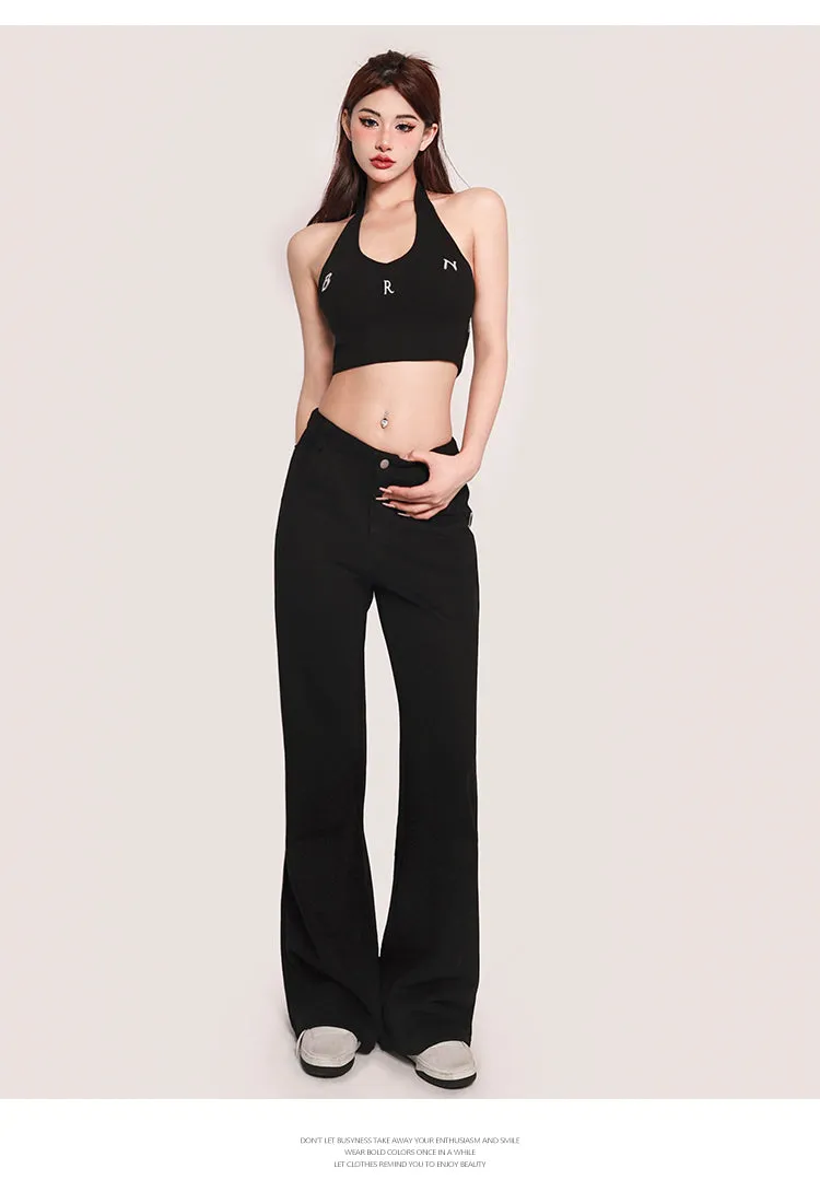 Nina Solid Color Halter Sleeveless Slim Top