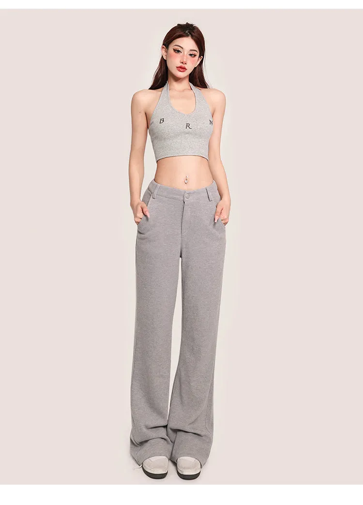 Nina Solid Color Halter Sleeveless Slim Top