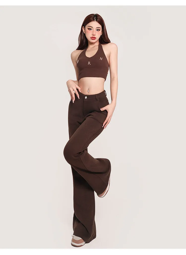 Nina Solid Color Halter Sleeveless Slim Top