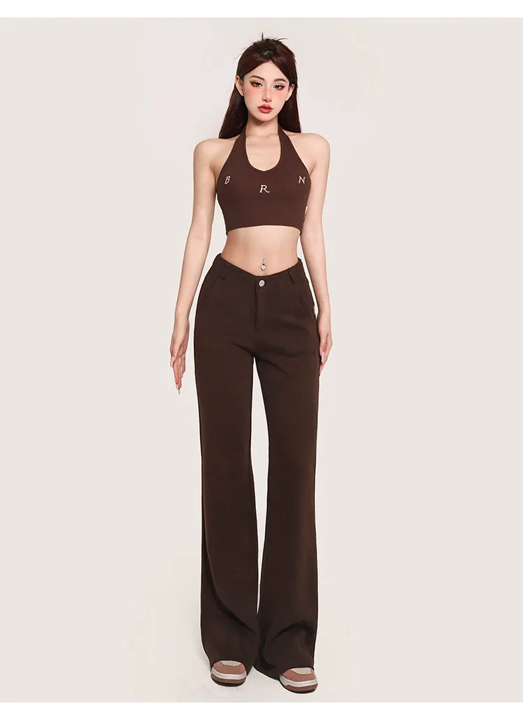 Nina Solid Color Halter Sleeveless Slim Top