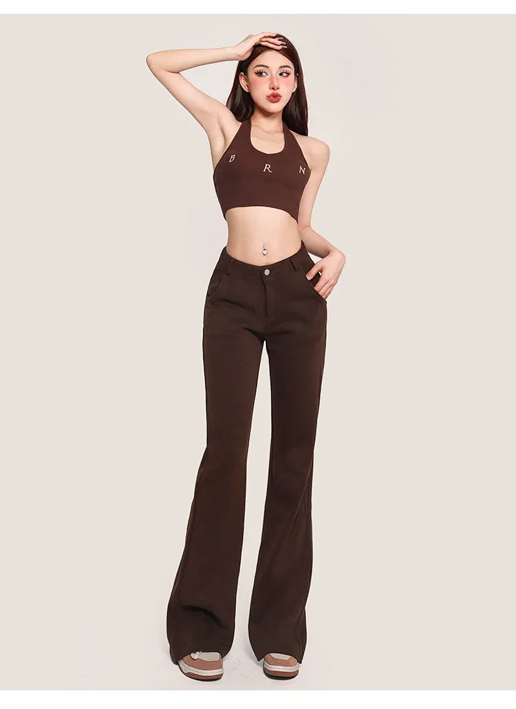 Nina Solid Color Halter Sleeveless Slim Top