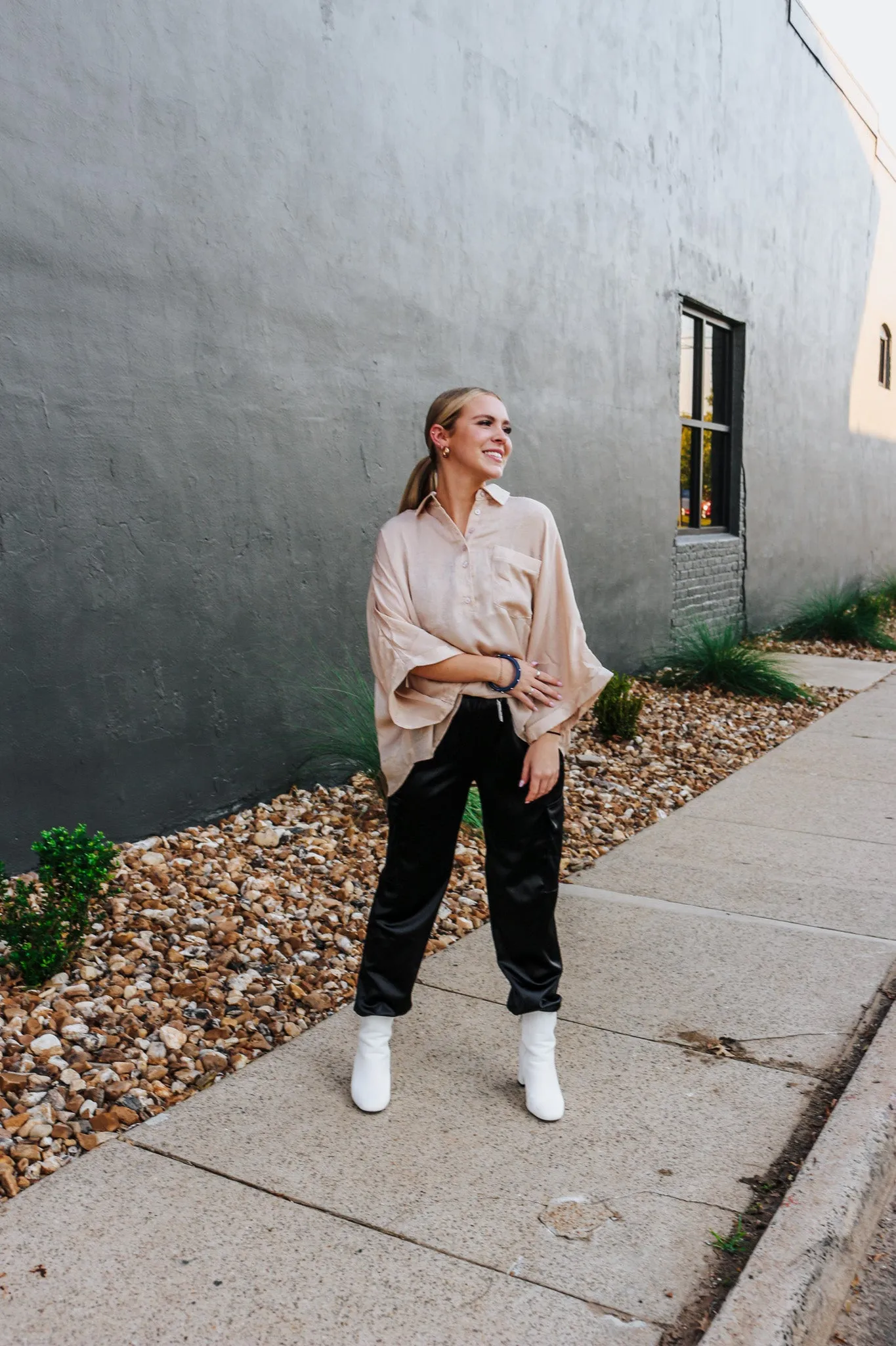 No Second Thoughts Champagne Blouse
