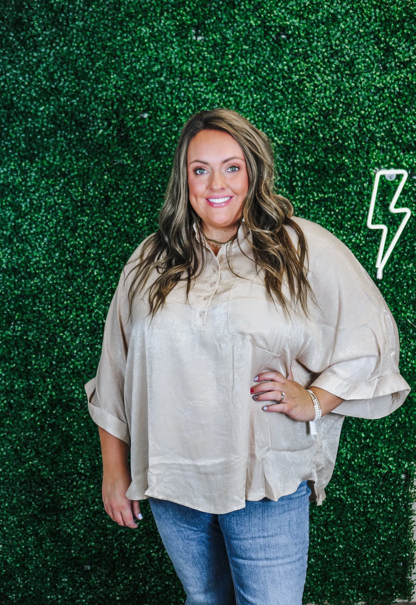 No Second Thoughts Champagne Blouse