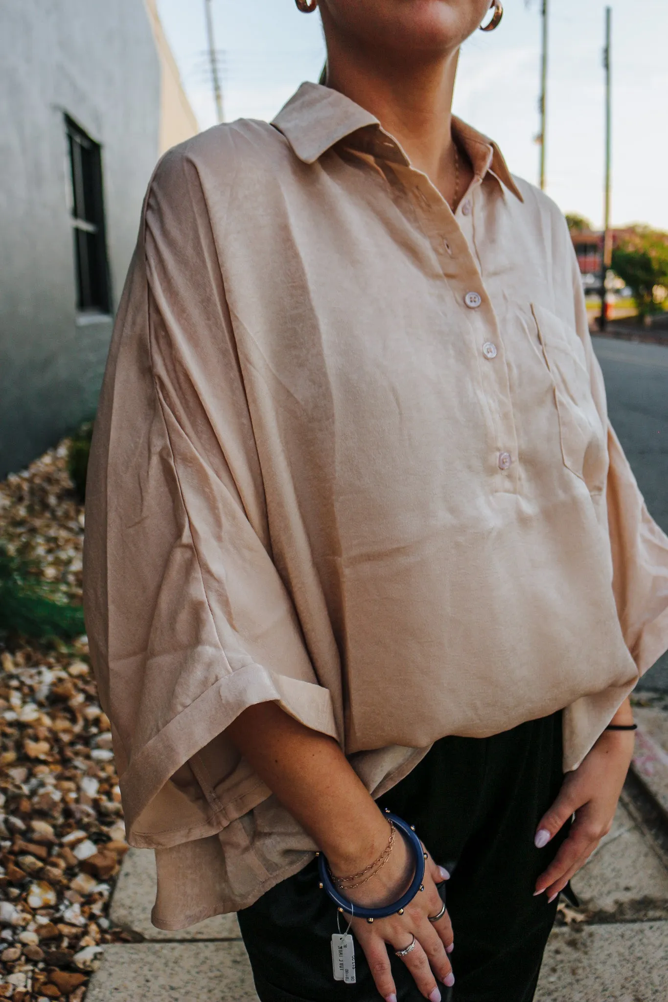 No Second Thoughts Champagne Blouse