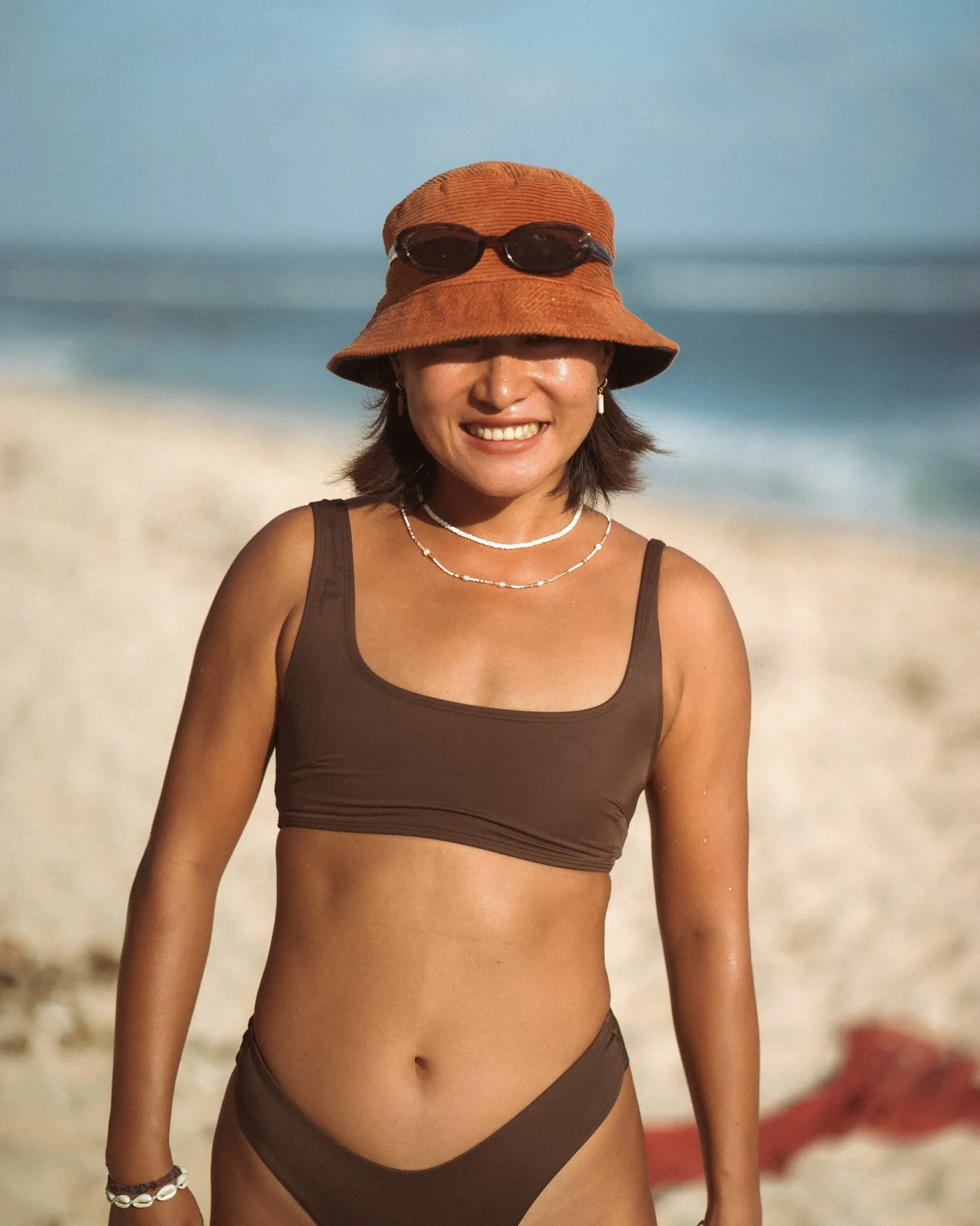 Noserider Surf Bikini Top in Espresso Brown