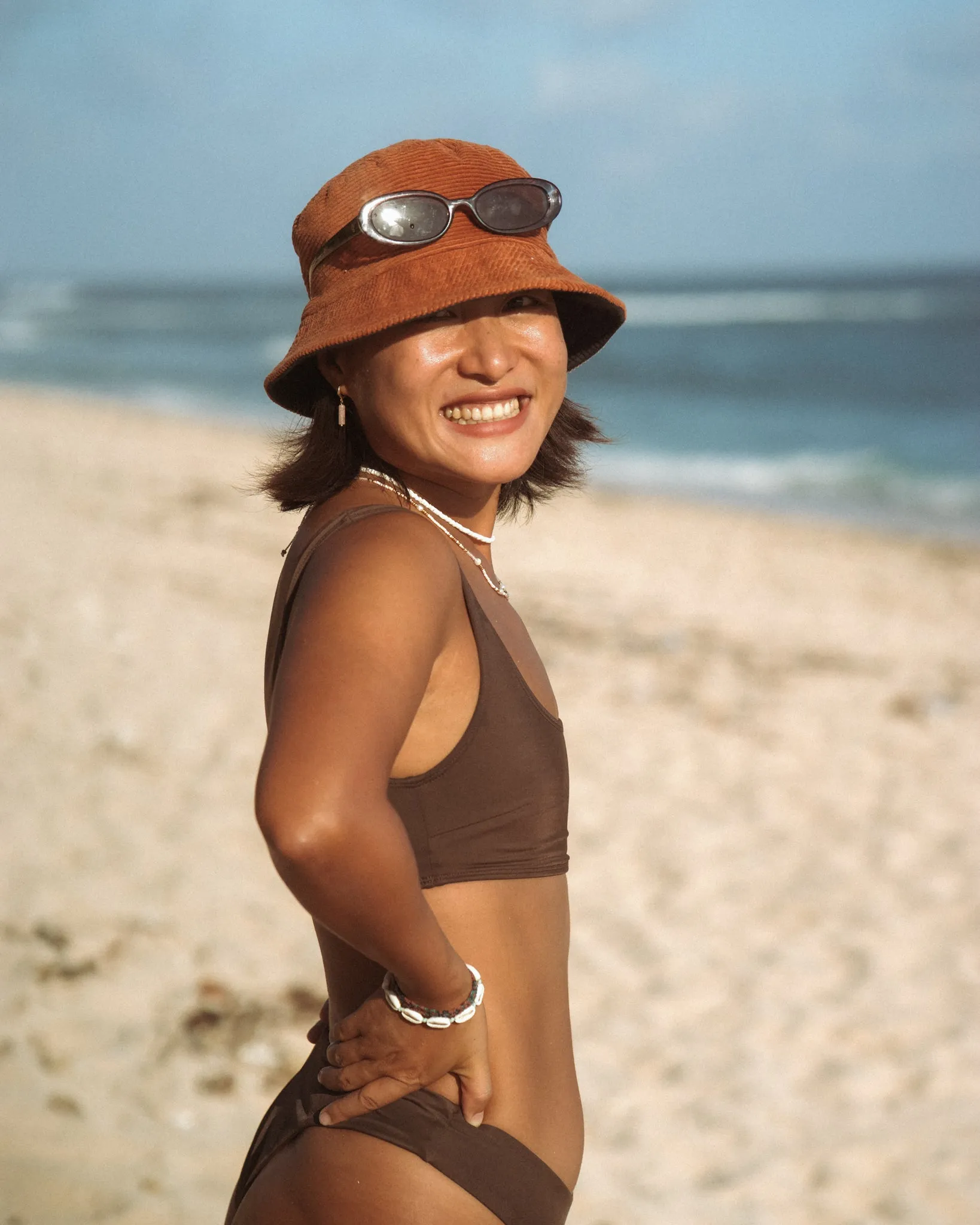 Noserider Surf Bikini Top in Espresso Brown