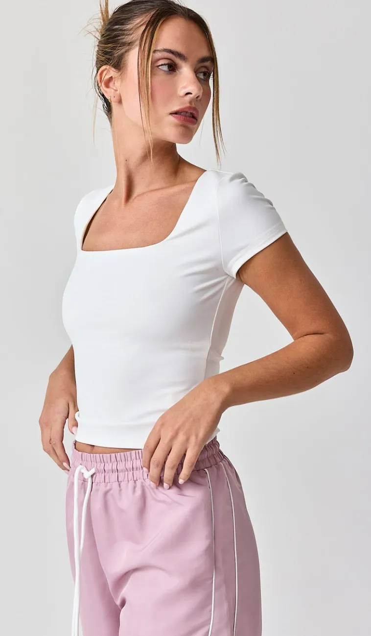 Nova Square Neck Top White