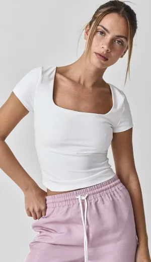 Nova Square Neck Top White