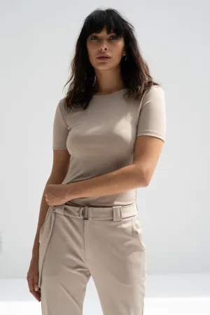 Nude Short Sleeves Top (Scuba)