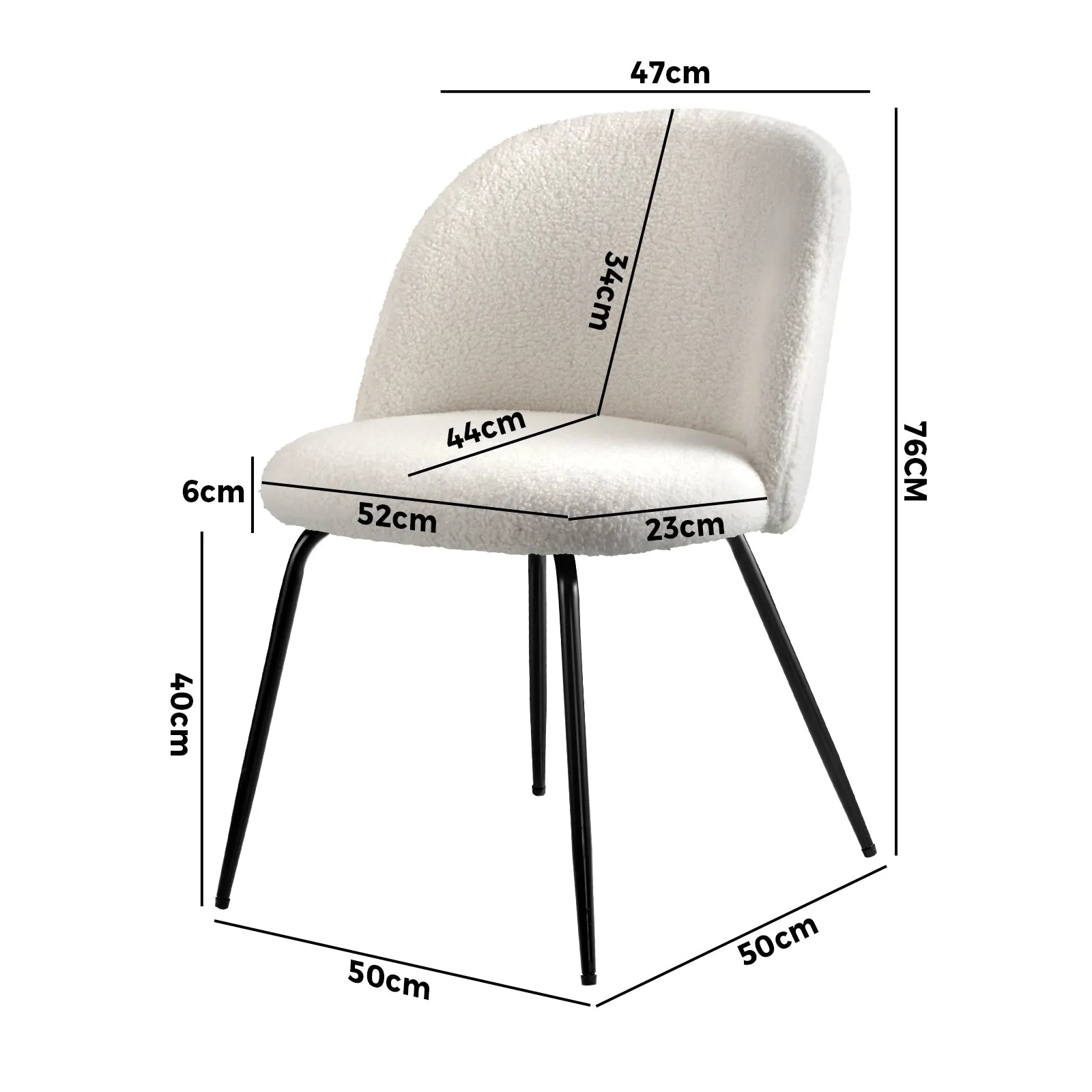 Oikiture Dining Chairs Accent Chair Armchair Kitchen Upholstered Exclusive White