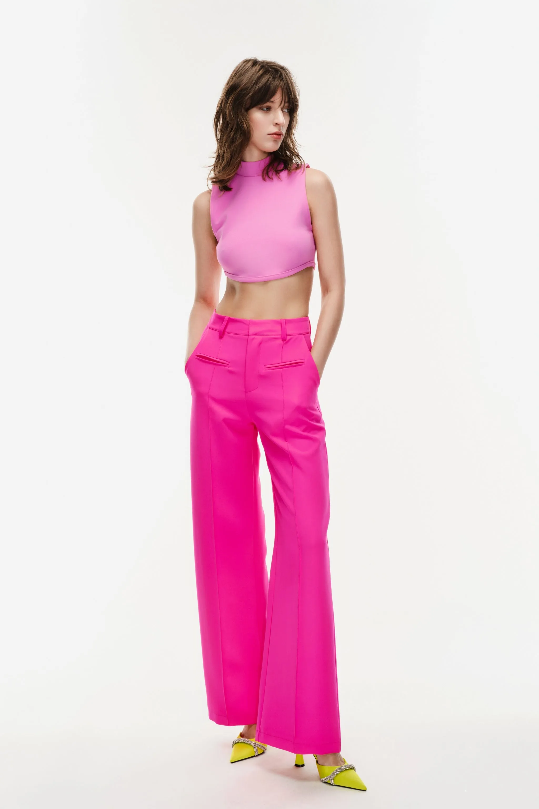Online Collection Crop top with high collar