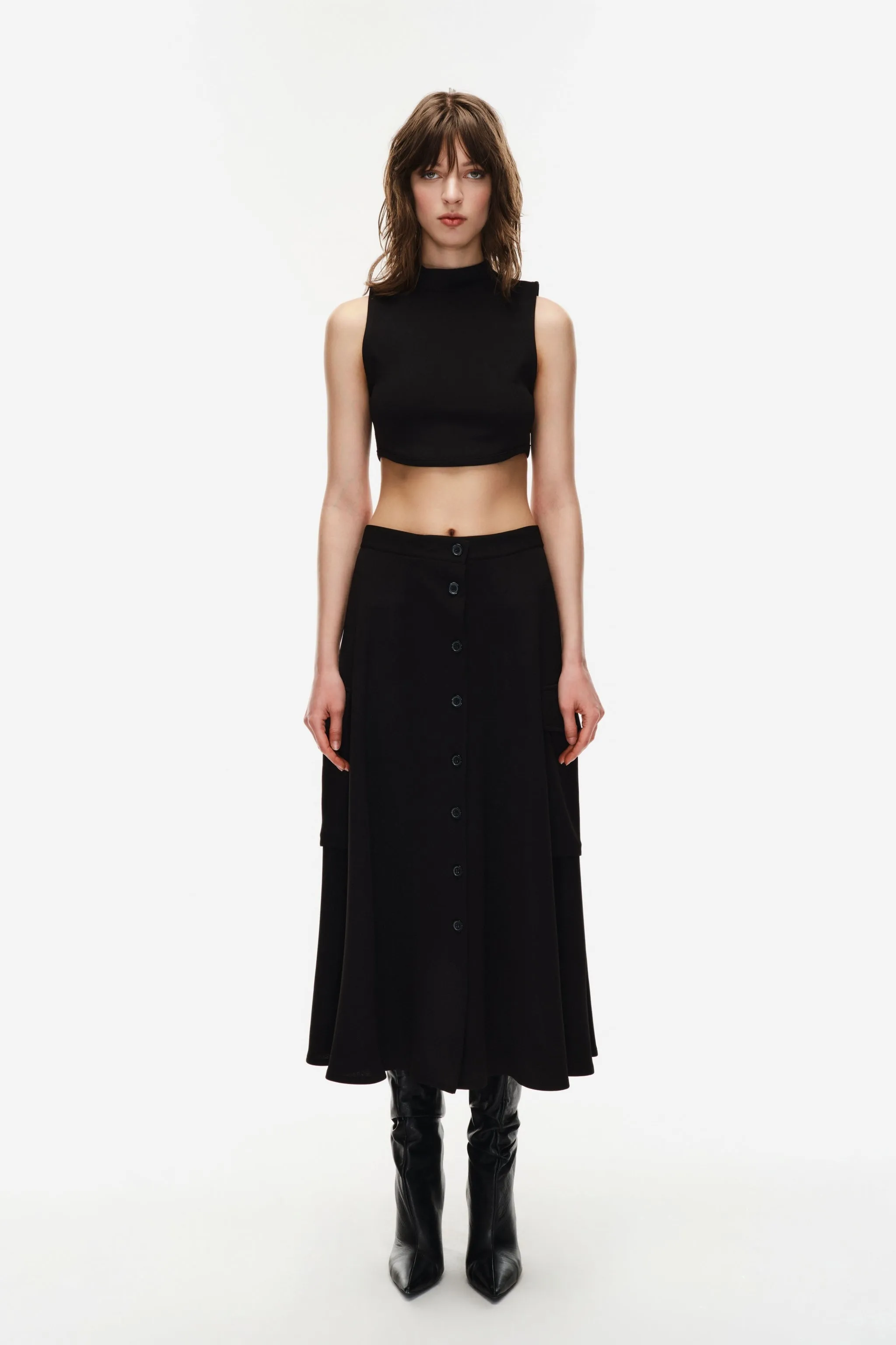 Online Collection Crop top with high collar