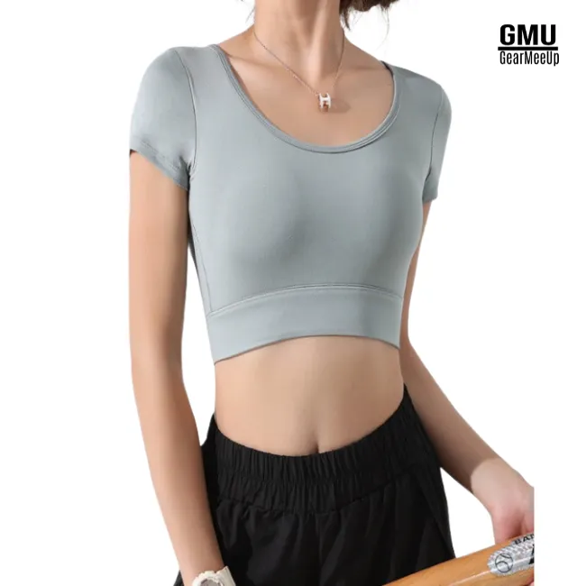 Open Back Crop Top Sports Bra