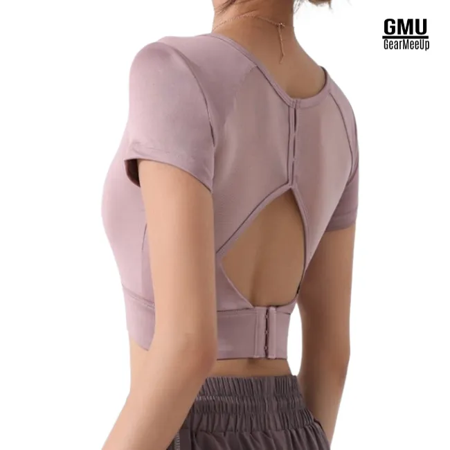 Open Back Crop Top Sports Bra