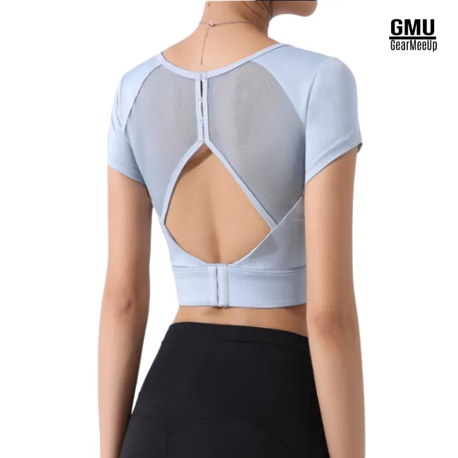 Open Back Crop Top Sports Bra