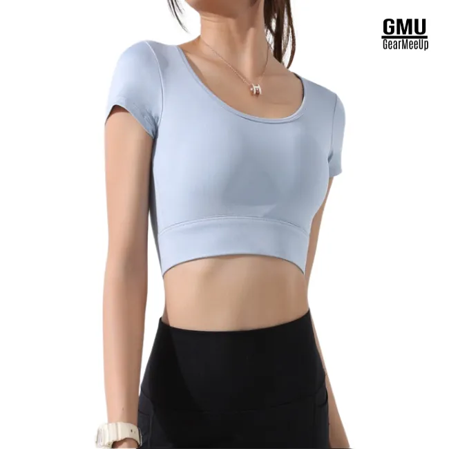 Open Back Crop Top Sports Bra