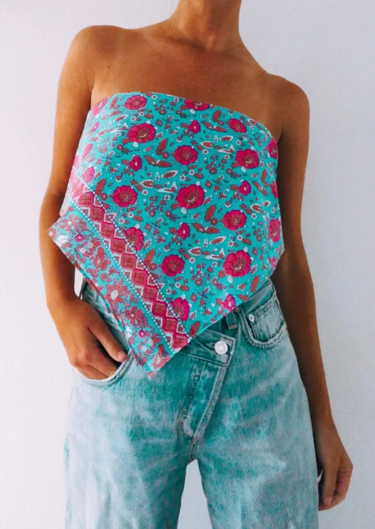 Oversized Block Print Bandana