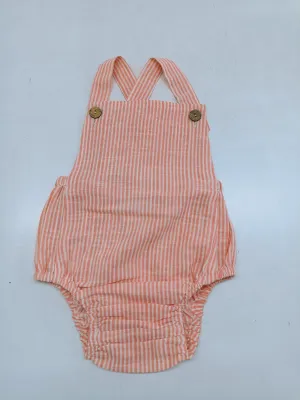 Peach Stripes Print Romper