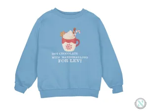 Personalized Winter Sweatshirt Gift for Toddler Boys Hot Chocolate Text