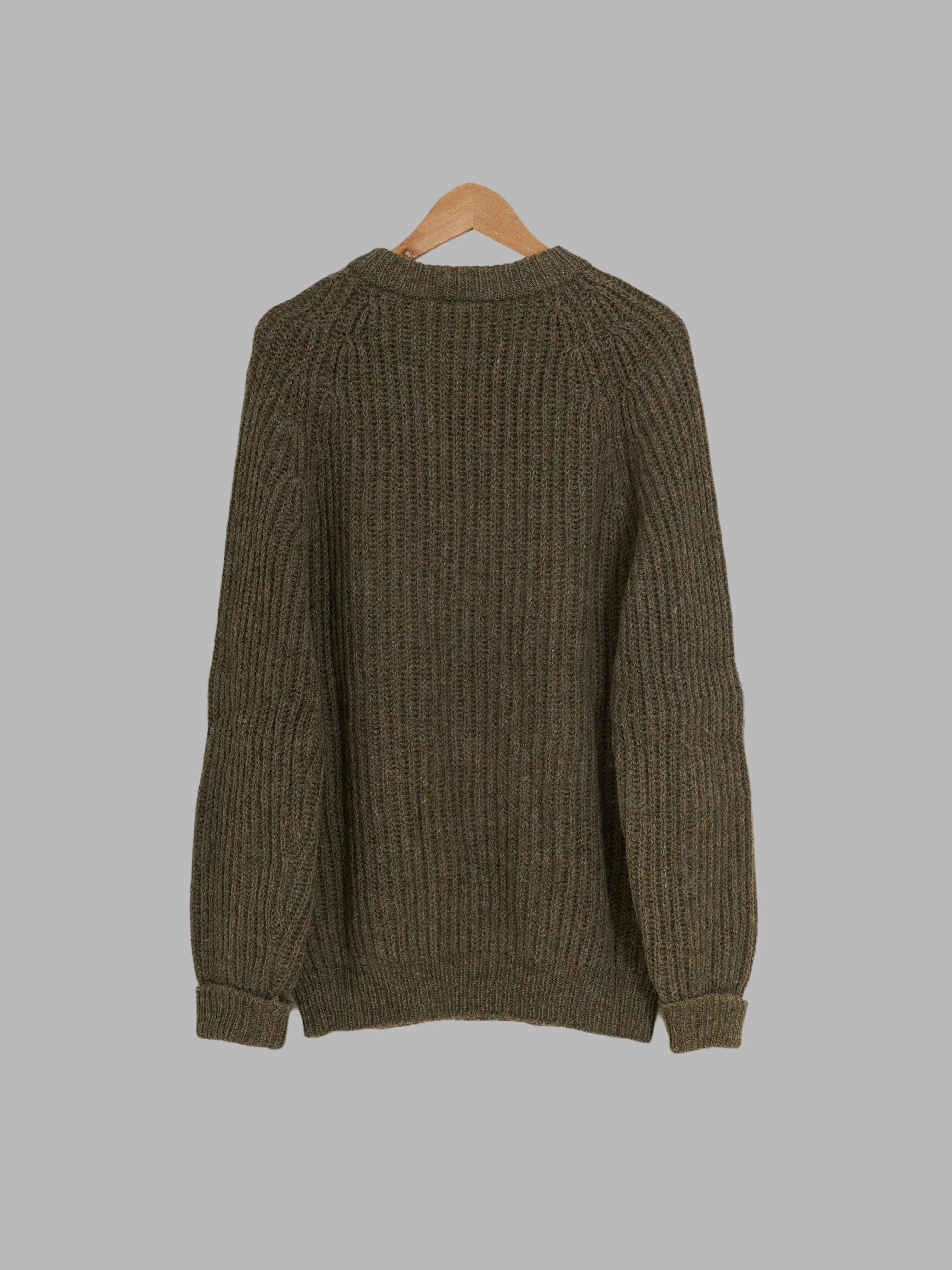 Peter Storm 1988 khaki W1 proofed wool waterproof crew neck jumper - L