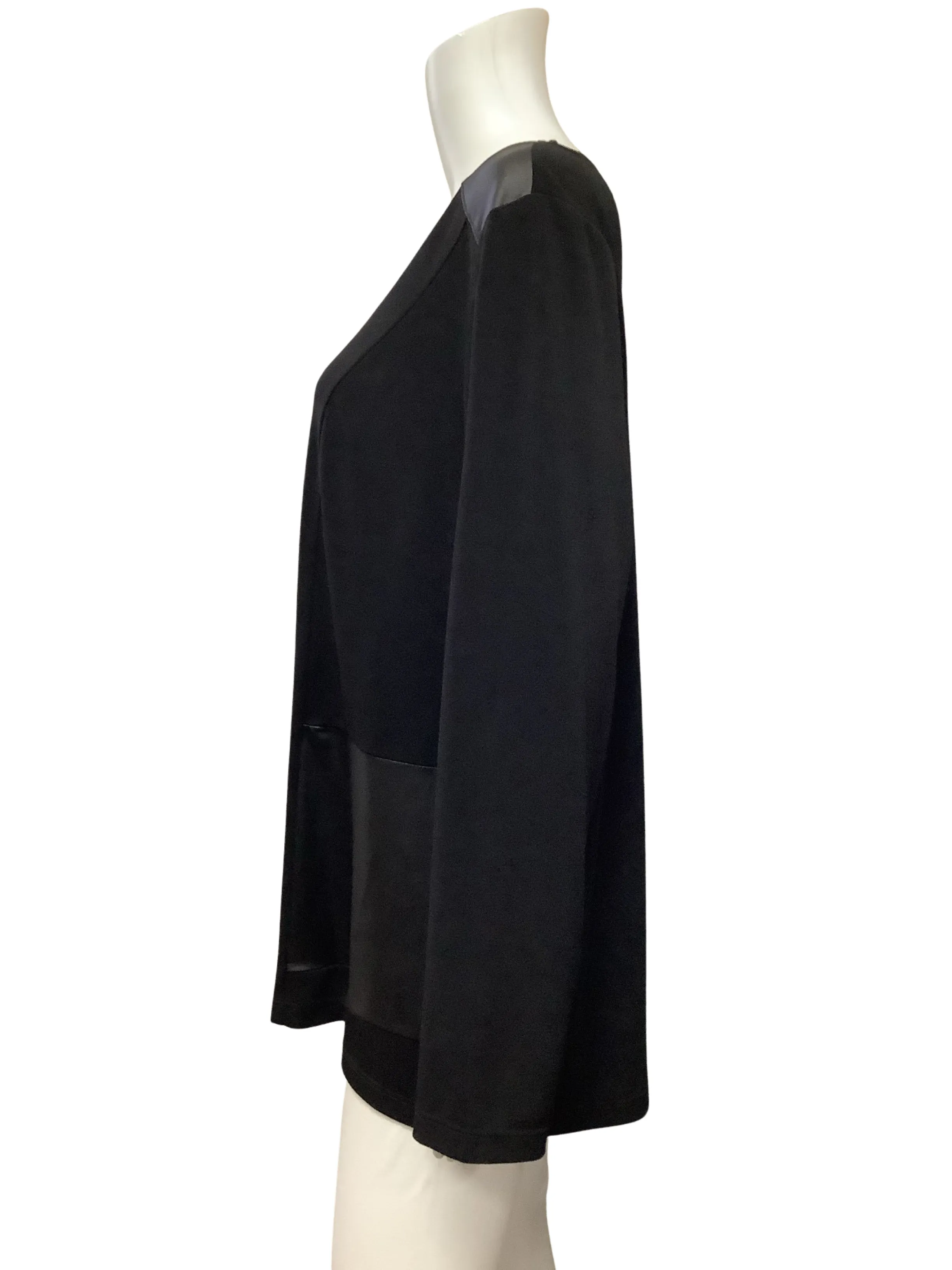 Picadilly Top Black V Neck Long Sleeve Size: L