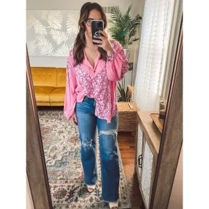 Pink Paisley Top
